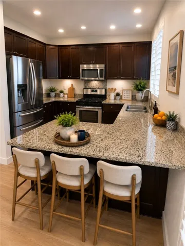 Kitchen View 2, main level, 2nd floor (virtually staged with AI)