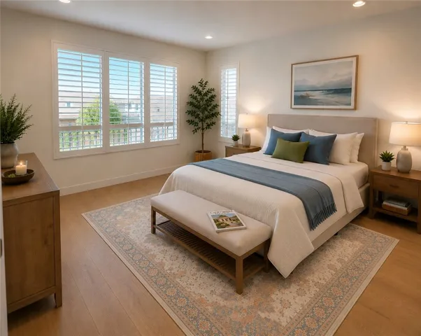 Primary bedroom top level, 3rd floor (virtually staged with AI)