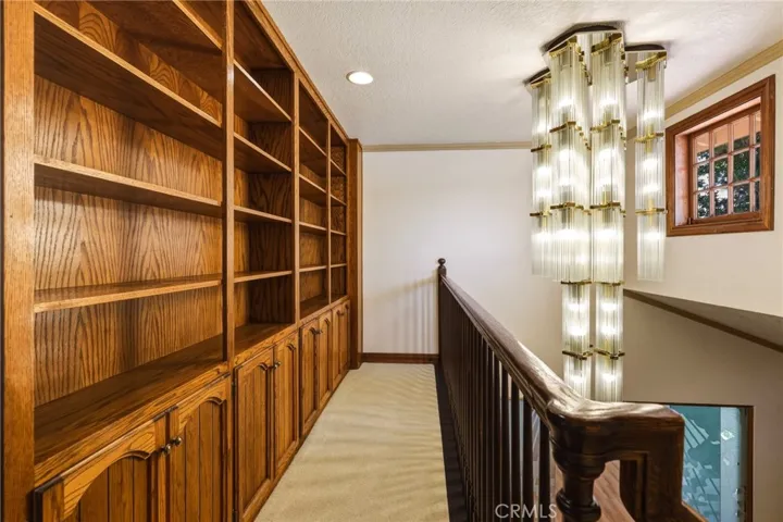 Library at top of the stairway