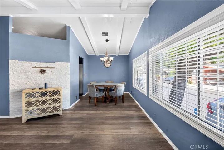 Living room and dining room