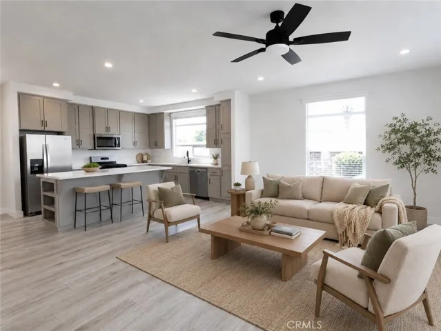 Virtually Staged - AI Family Room/kitchen