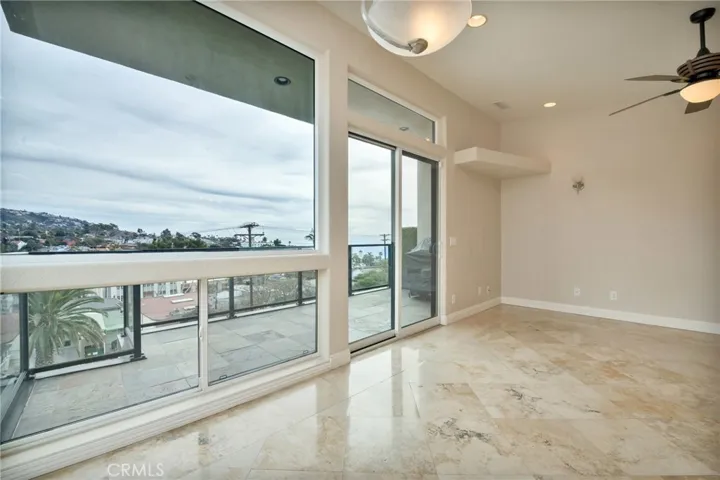 City lights and ocean views from living room