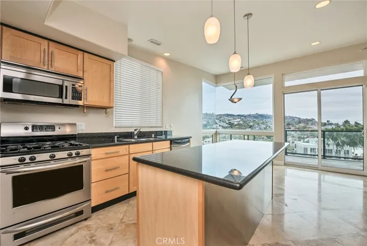 Kitchen with great views.