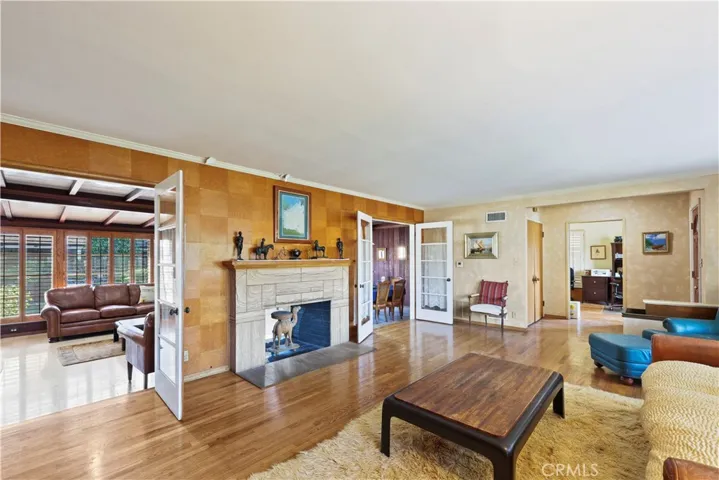 Living room with fireplace