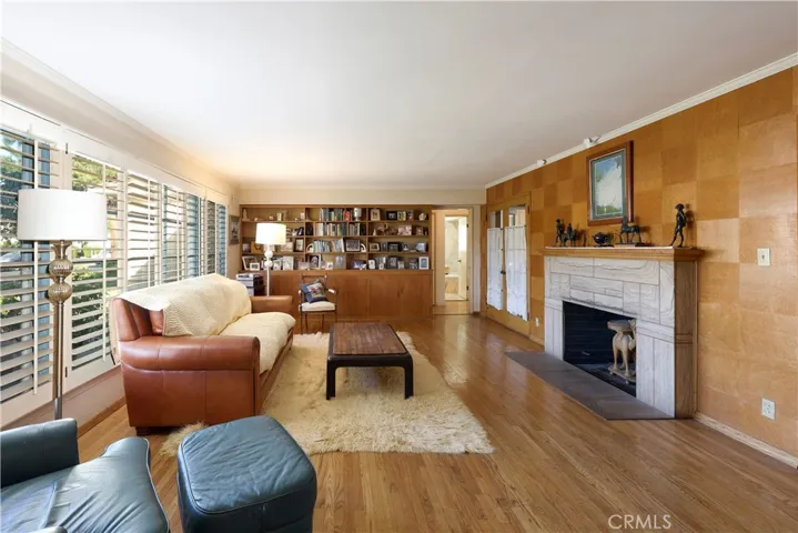 Living room with fireplace