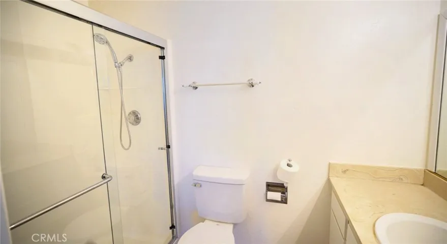 Master bath with new shower door