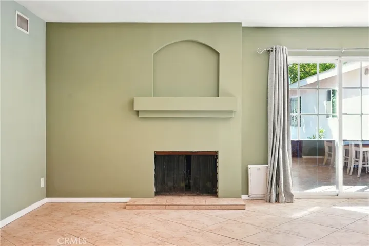 Main house living room fireplace