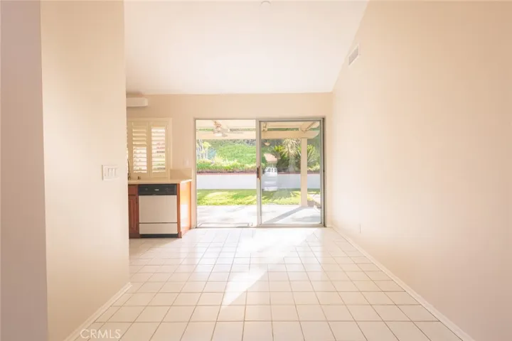 Tile flooring kitchen and dining area.