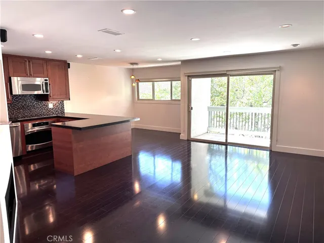 Living area and kitchen
