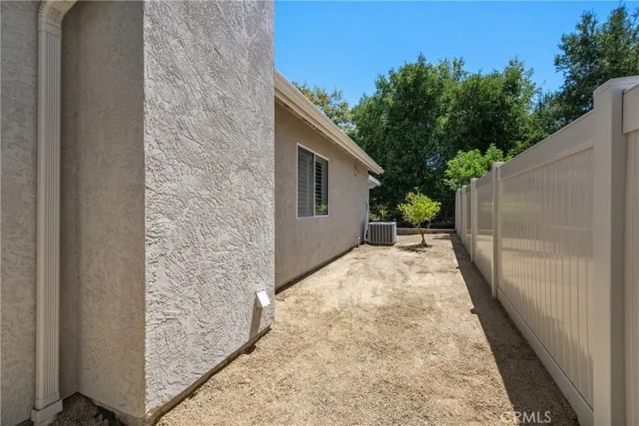 Side yard #1 and the newer vinyl fence.