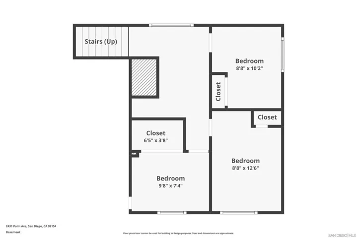 Split-level Bedrooms (steps down from main house).