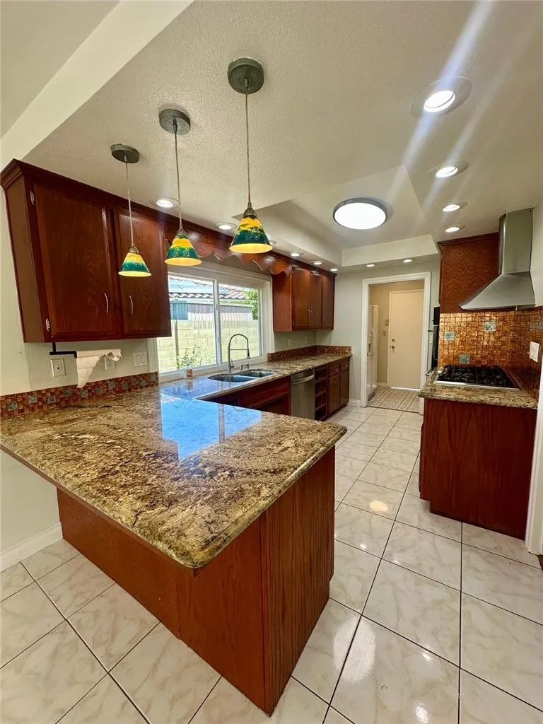 Kitchen island with area lighting adds more functionality