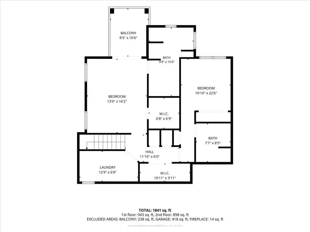 Downstairs - All bedrooms, 2 bathrooms, laundry, storage
