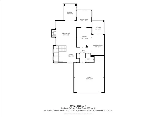 Upstairs - Top floor entry - LR, Dining, Kitchen, 1/2 bathroom, garage