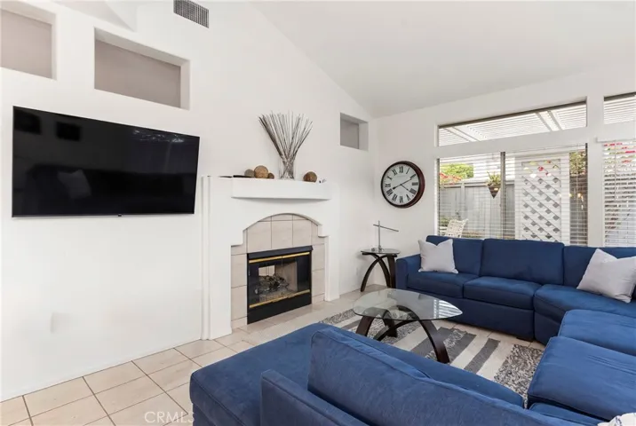 Living room with fire place