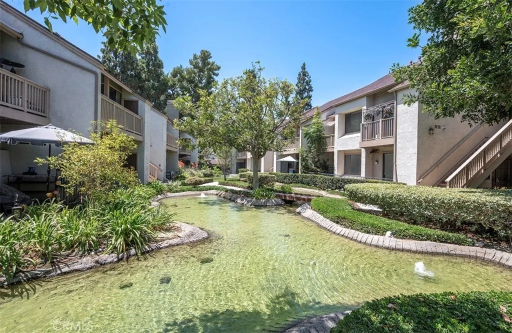 Pond outside your first floor condo