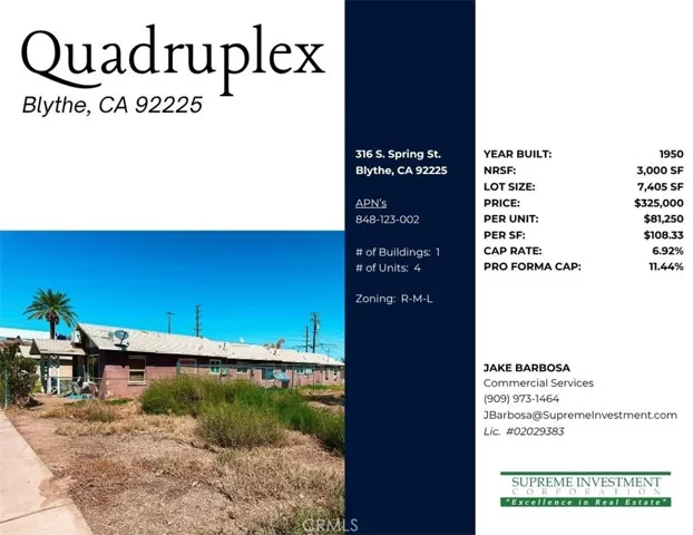 316 S Spring Street, Blythe, California 92225