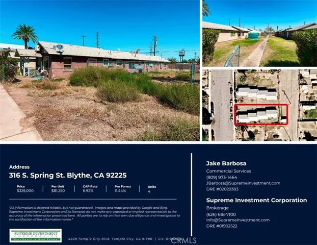 316 S Spring Street, Blythe, California 92225