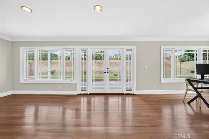Expansive windows brighten the room and enhance the open feel.
