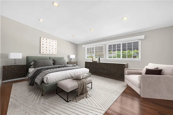 Primary Bed AFTER virtual staging.