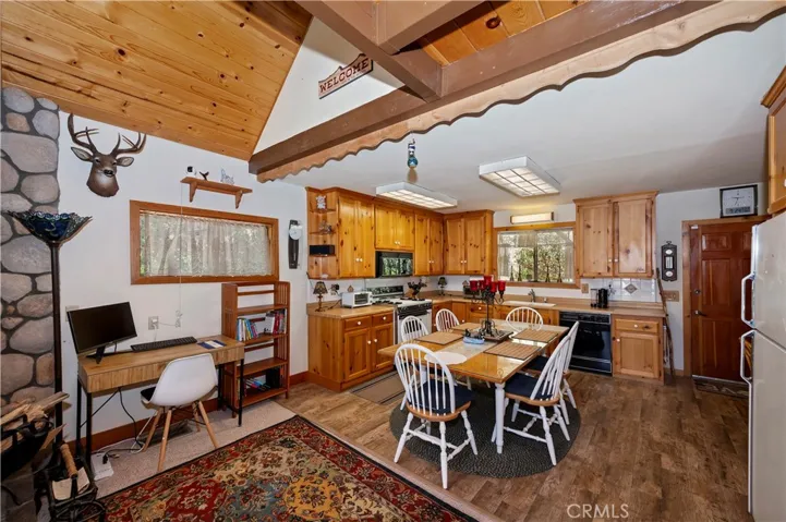 Kitchen with dining area and office nook