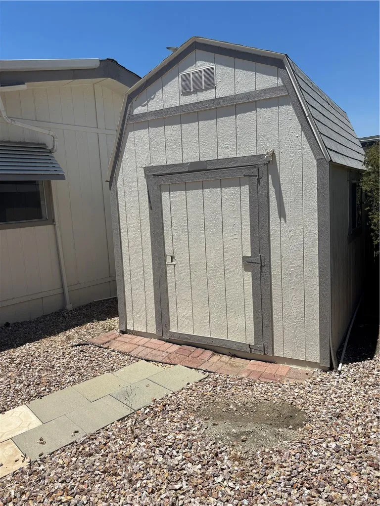 Large storage shed in the back yard