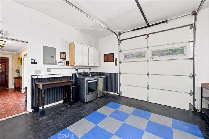 Laundry area in garage