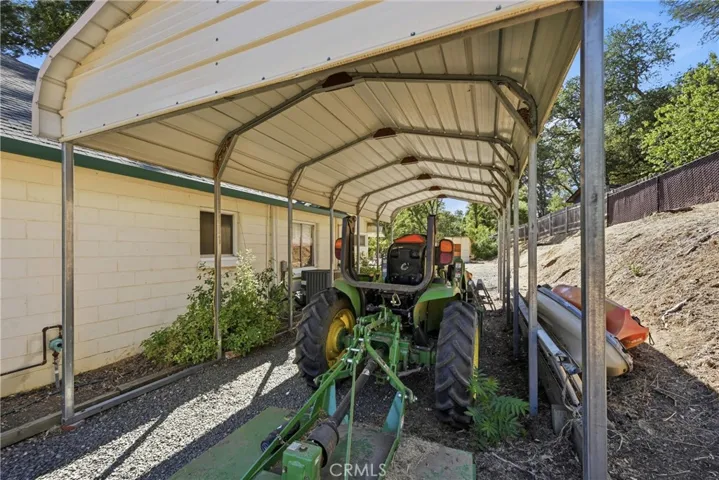 Metal covered parking area