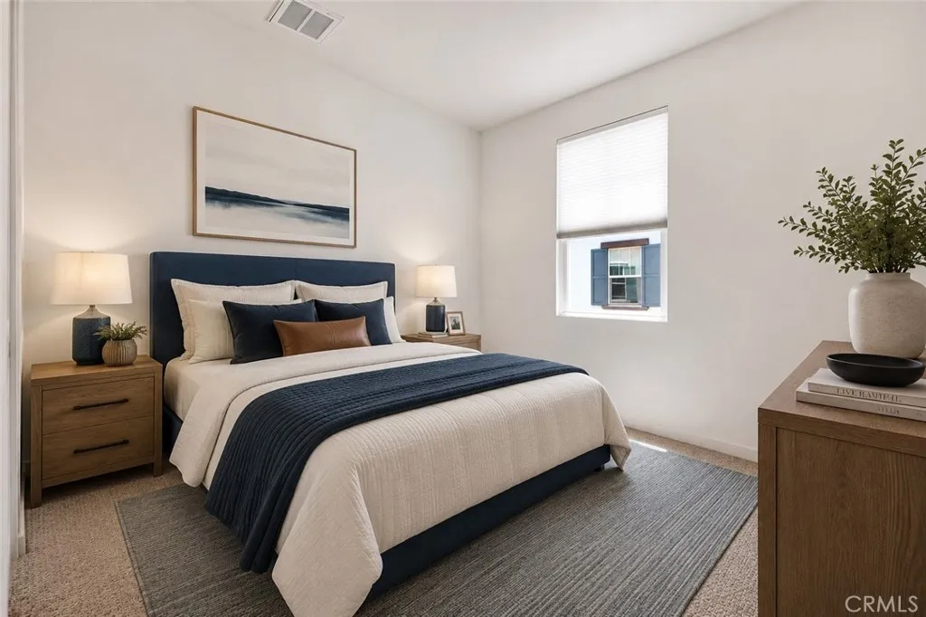 Virtually staged secondary bedroom