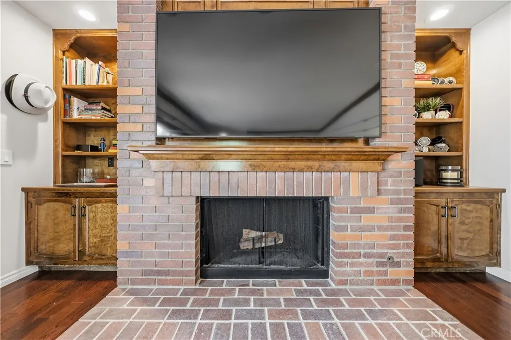LARGE BRICK FIREPLACE