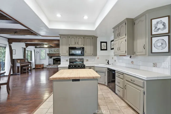 kitchen open to living