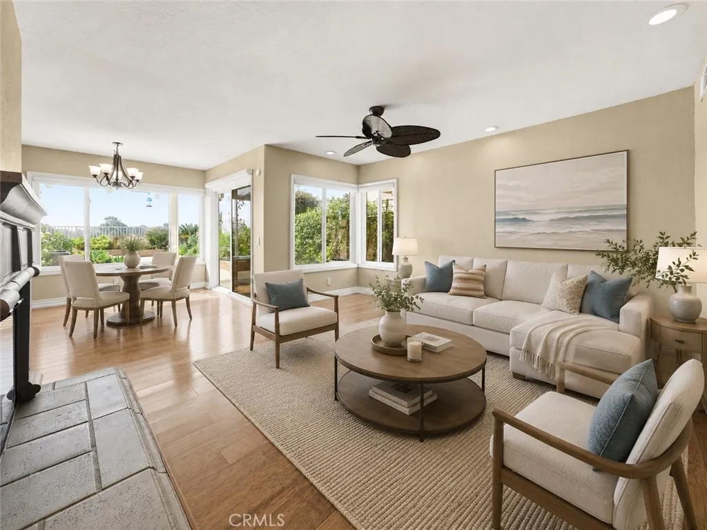 Family Room and Breakfast Nook, Digitally Staged