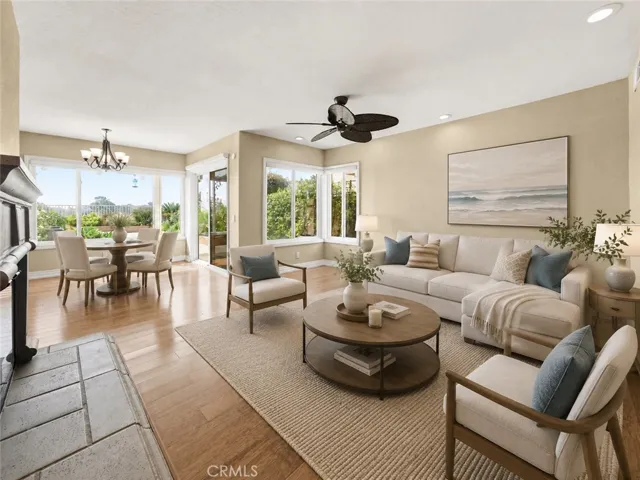 Family Room and Breakfast Nook, Digitally Staged