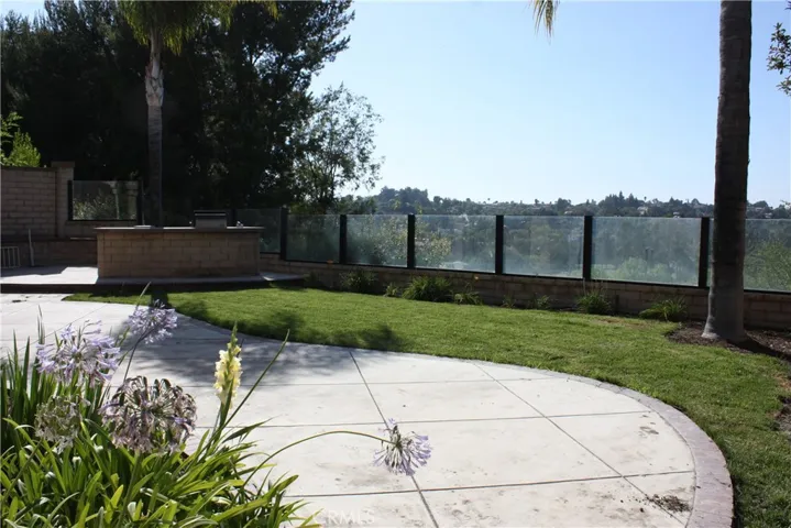 Spacious back yard with view.