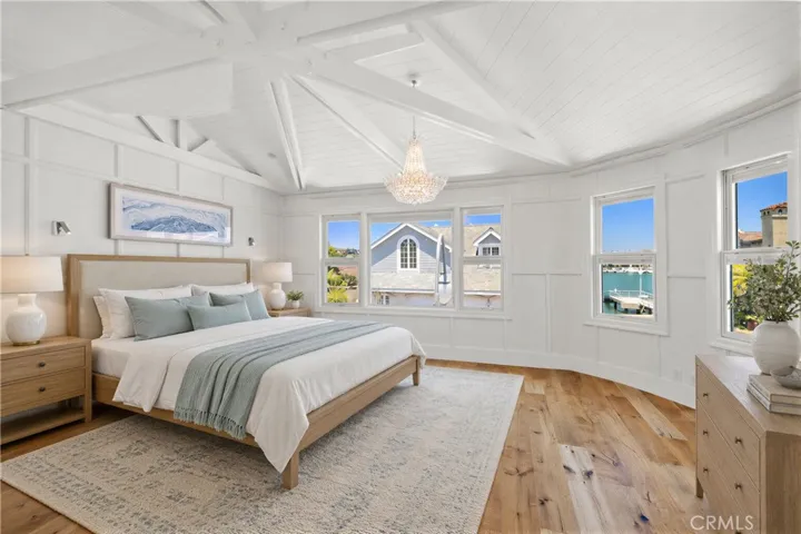 Virtually staged primary bedroom