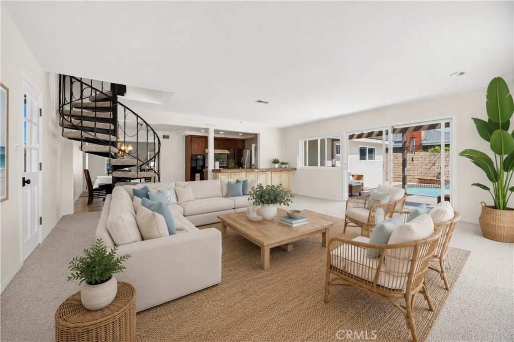 Virtually staged living space.