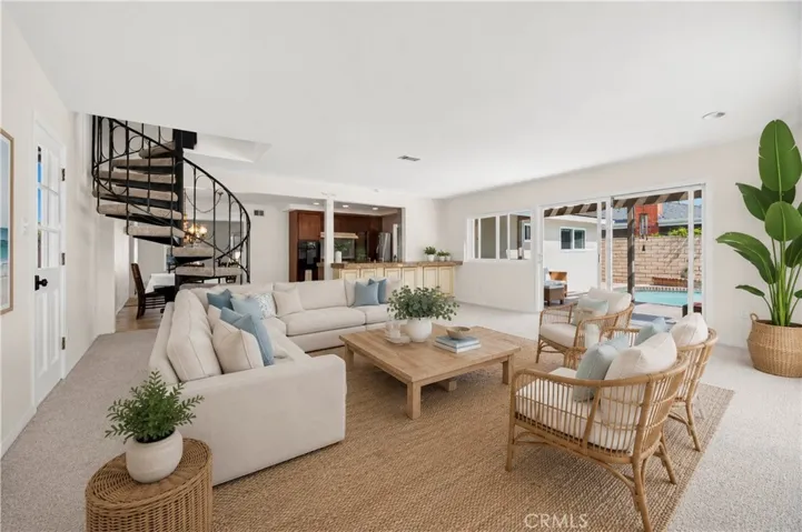 Virtually staged living space.