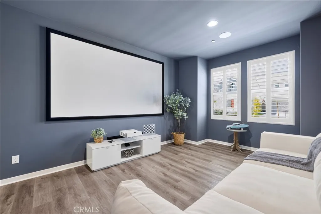 Downstairs den that could be used as bedroom, office, gym or in this case a theatre room