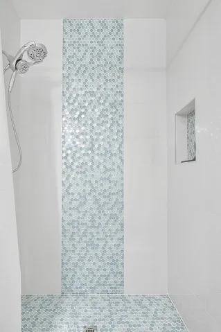 Beautiful walk in shower on 1st story