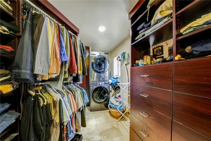 Custom closet in primary bedroom