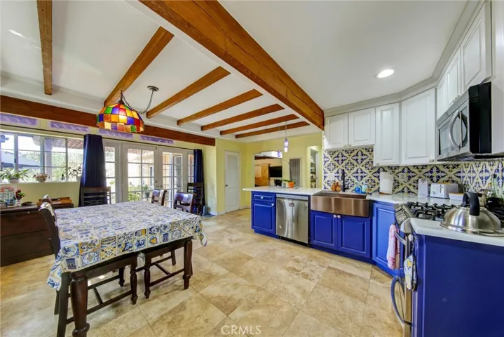 View of kitchen from the back door