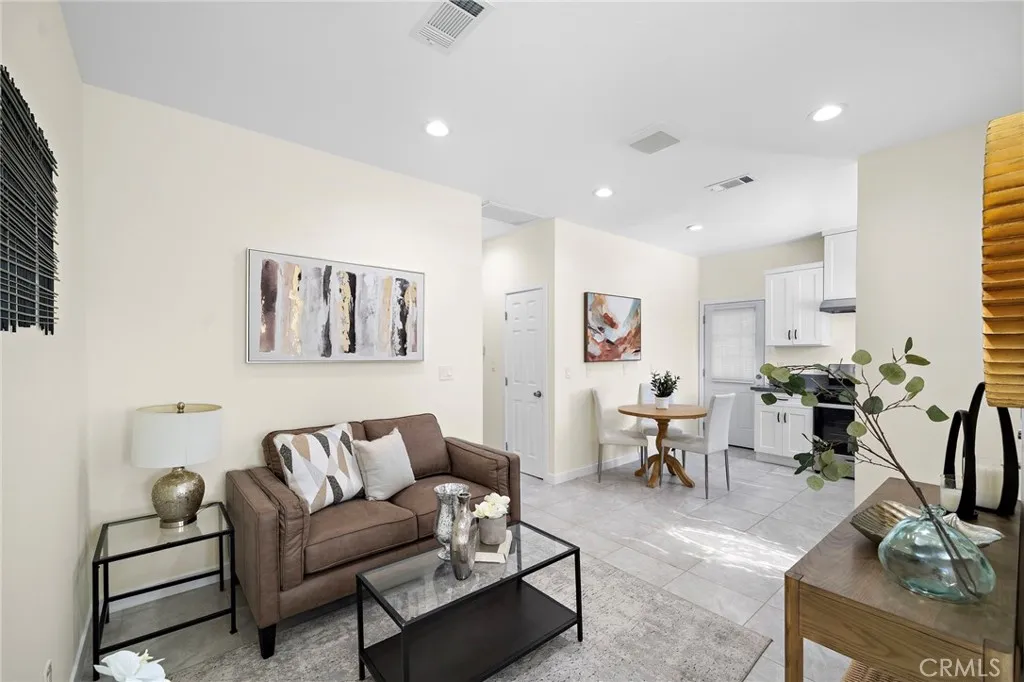 ADU Living Room is open to kitchen