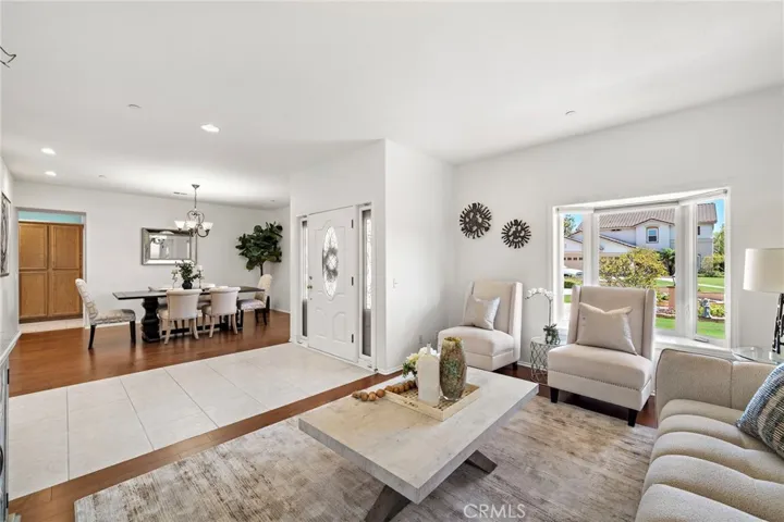 Beautiful entry leads to formal dining and living room
