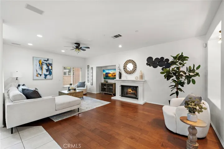 Family room with fireplace