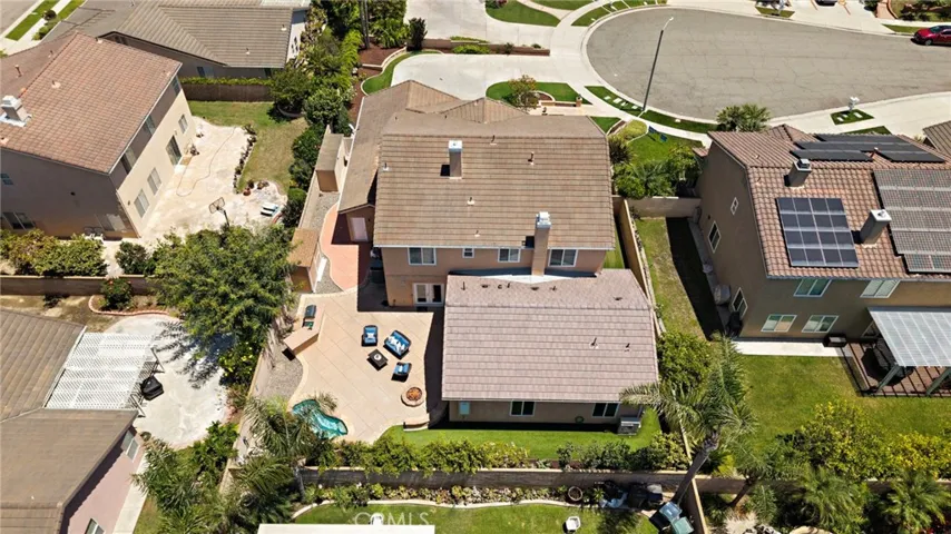Block walls surround the home