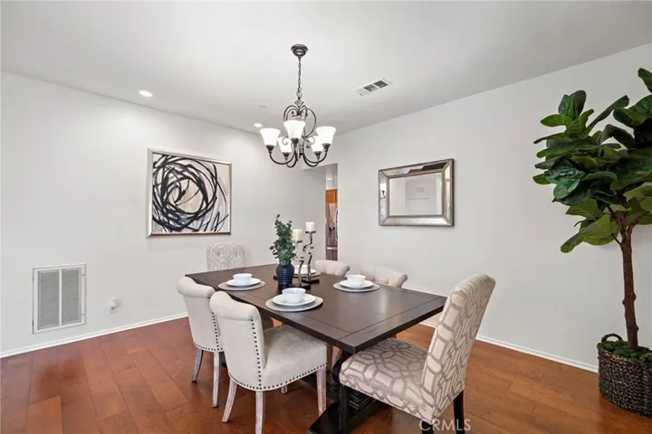 Formal dining room with beautiful hardwood floors
