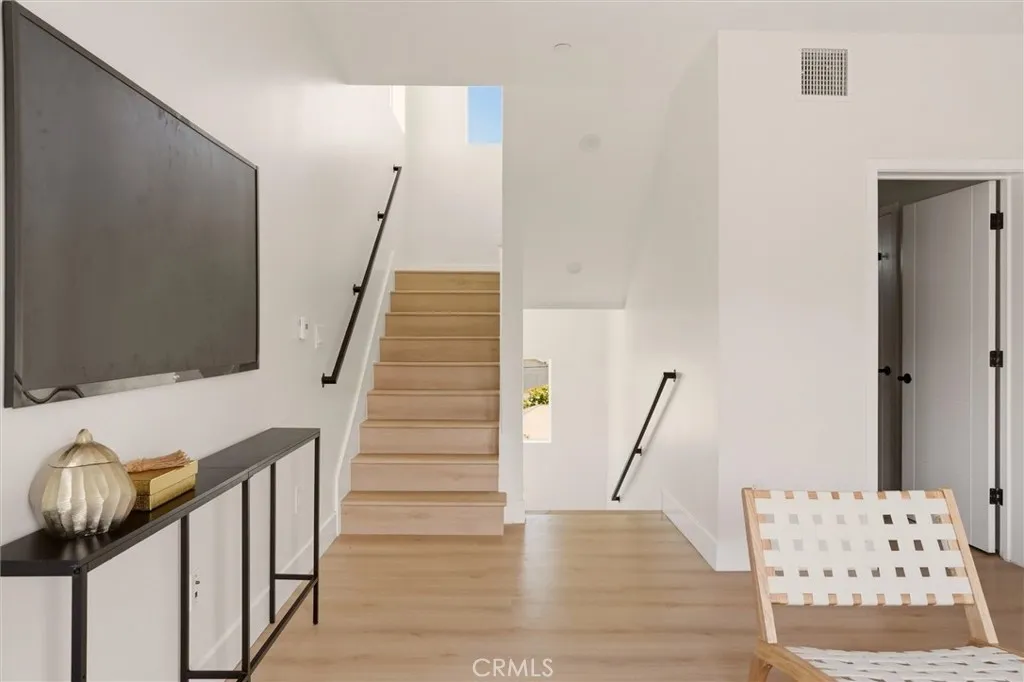 Stairs up to third level