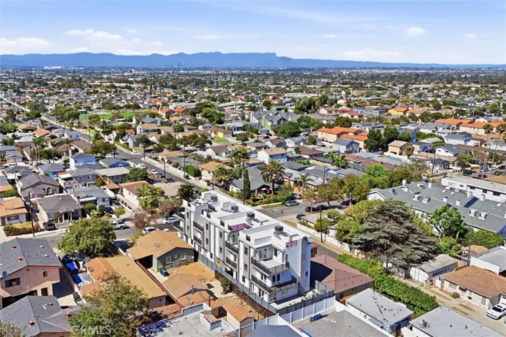 Aerial view of the building