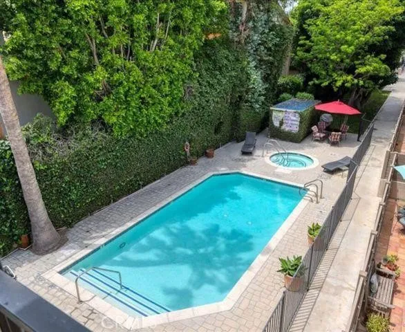Drone: pool, spa, sitting area