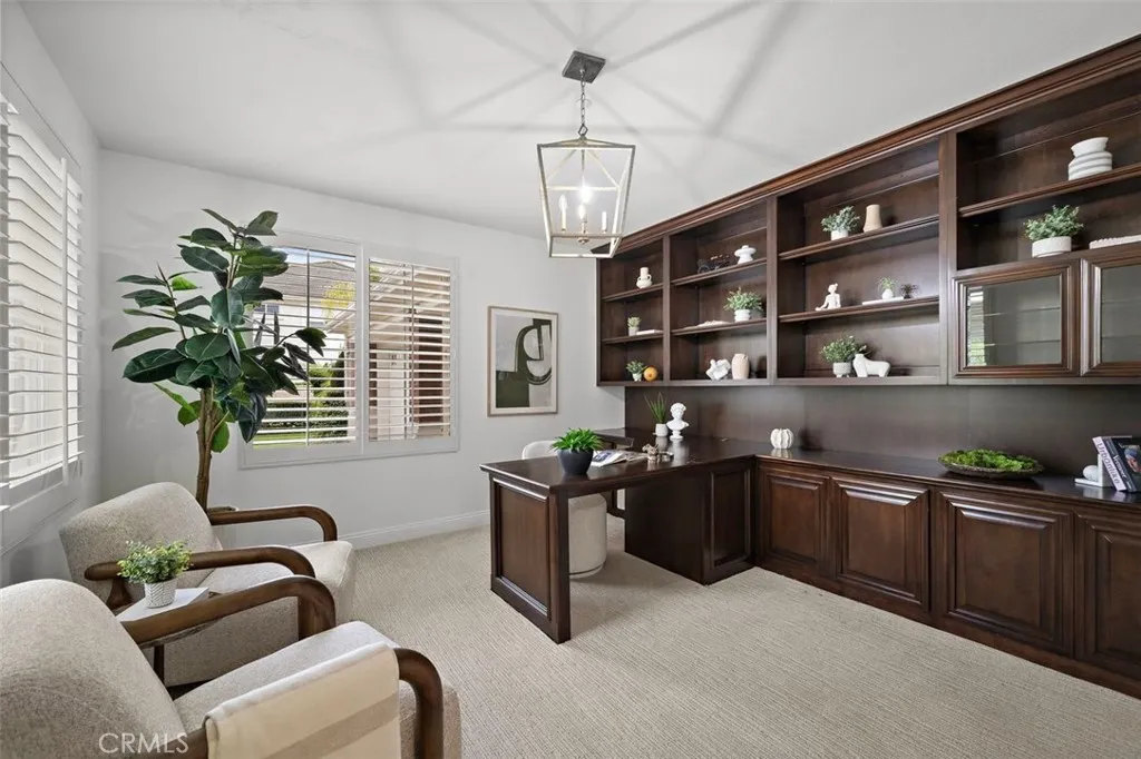 Main floor office.  Separate from any rooms.